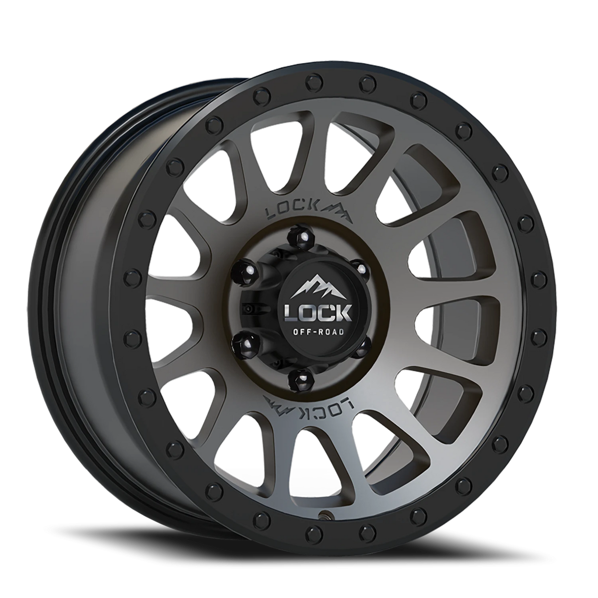 Lock Offroad Yosemite Matte Grey W/ Matte Black Ring 17x9 0 6x139.7mm 106.2mm