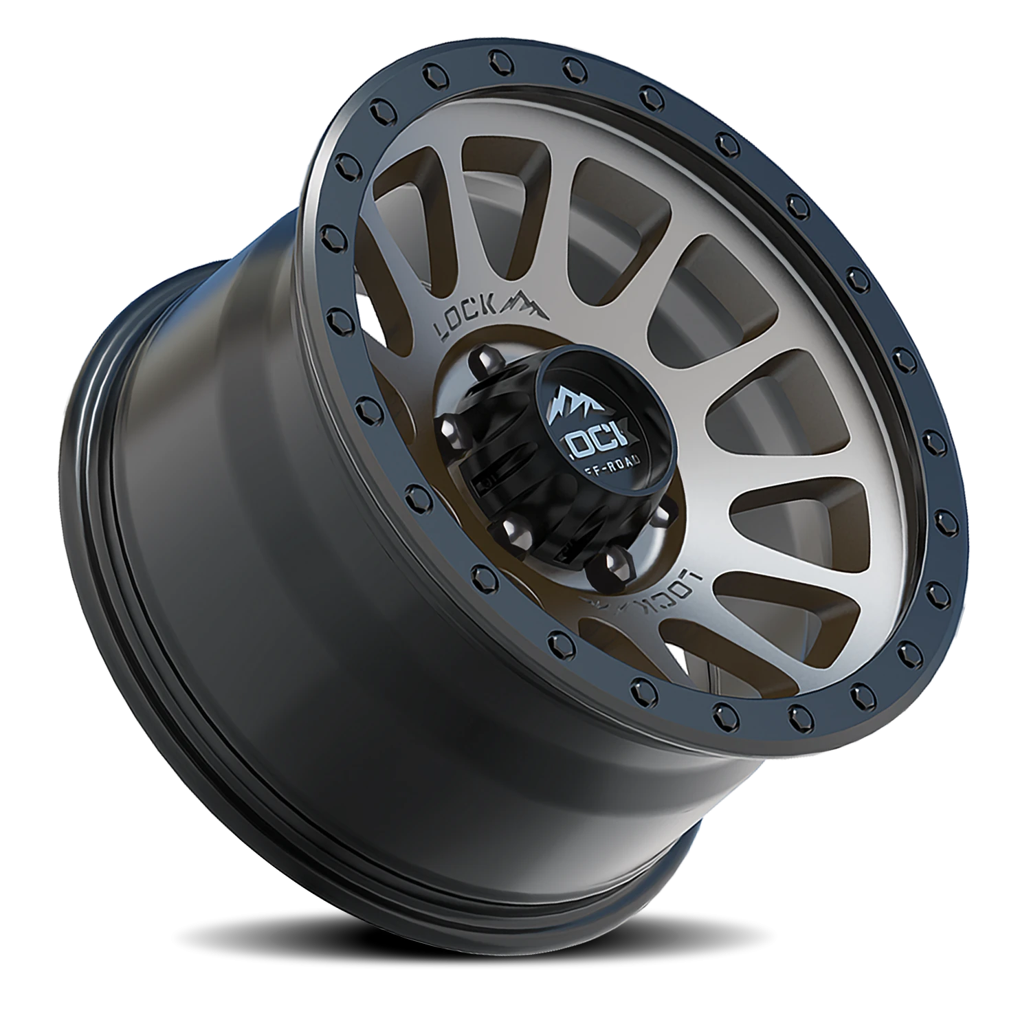 Lock Offroad Yosemite Matte Grey W/ Matte Black Ring 20x10 -18 8x180mm 124.3mm