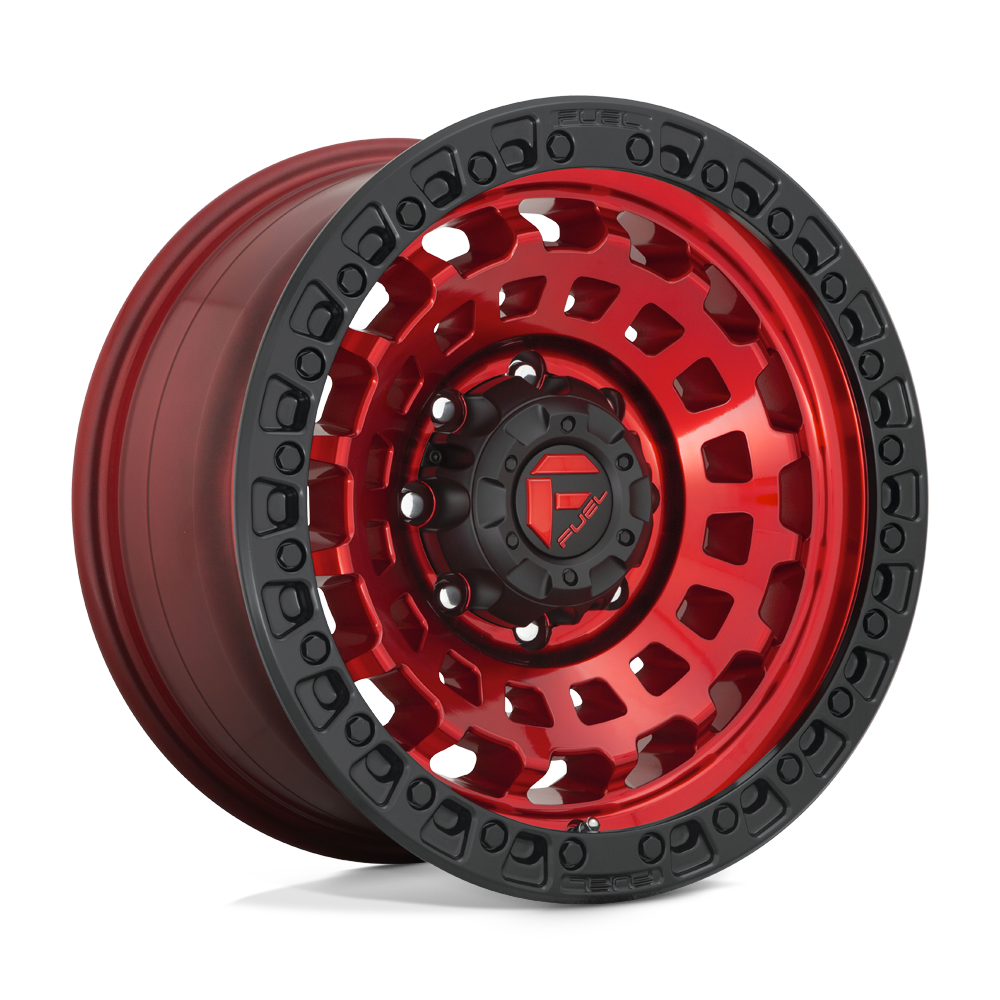 Fuel Offroad D632 ZEPHYR Candy Red Black Bead Ring 18x9 +01 8x165.1mm 125.1mm - WheelWiz