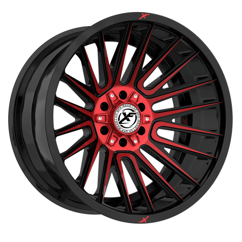 XF Off-Road XF-234 Black Machined Red 20x9 +12 5x127|5x139.7mm 78.1mm - Wheelwiz