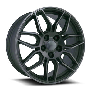 Factory Reproductions FR 401 Satin Titanium Grey Machine Face Wdark Clr 18x8.5 +54 5x120.65mm 70.3mm
