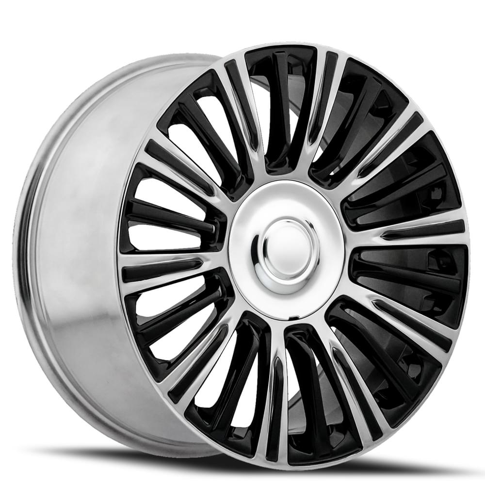 Factory Reproductions FR 91 Gloss Black Polished Accents 22x9 +28 6x139.7mm 78.1mm