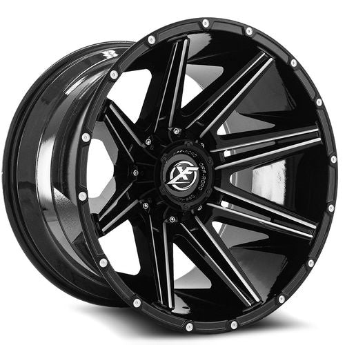 XF Off-Road XF-220 Gloss Black Milled 18x9 +12 8x165.1|8x180mm 125.2mm