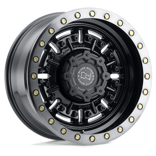 Black Rhino ABRAMS Gloss Gun Black W/ Machined Dark Tint 18x9.5 +12 6x139.7mm 112.1mm - WheelWiz