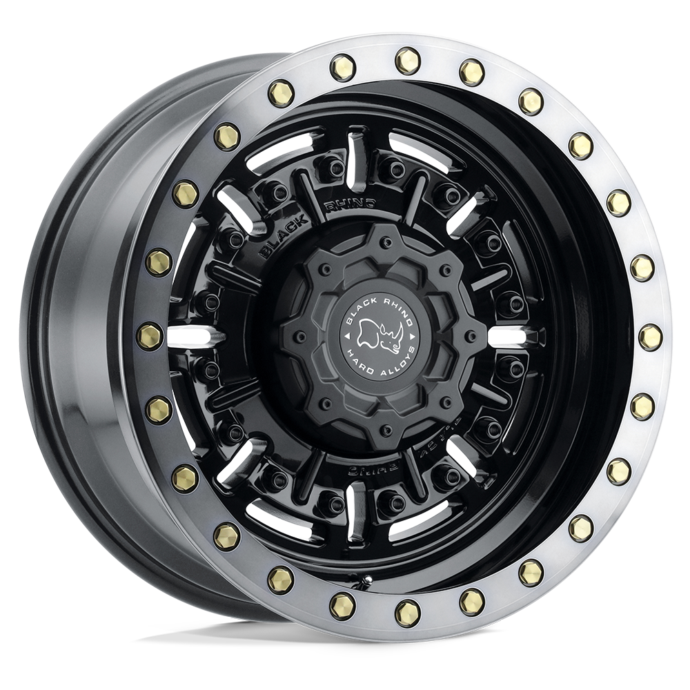 Black Rhino ABRAMS Gloss Gun Black W/ Machined Dark Tint 18x9.5 +12 6x139.7mm 112.1mm - WheelWiz