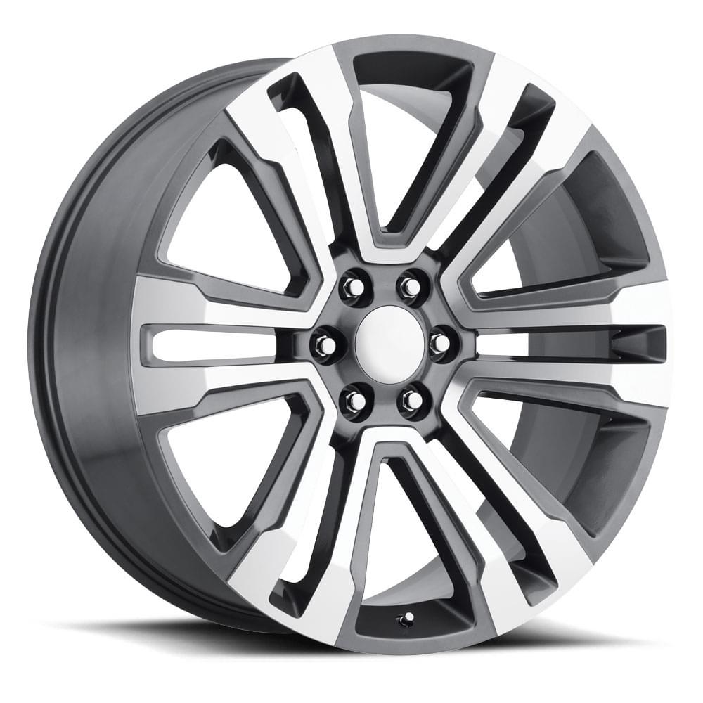 Factory Reproductions FR 72 Grey Machine Face 22x9 +24 6x139.7mm 78.1mm