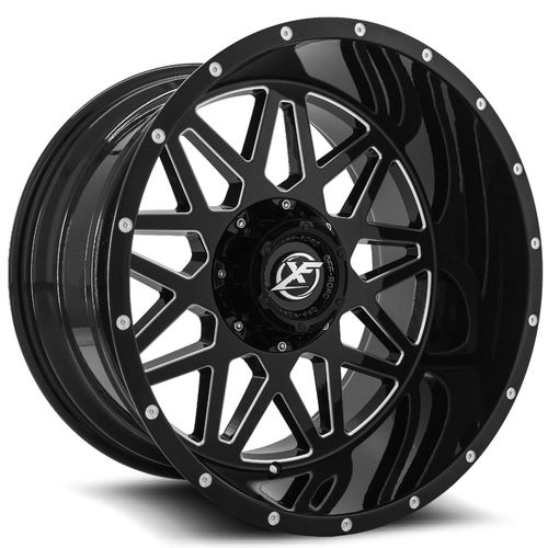 XF Off-Road XF-211 Gloss Black Milled 20x12 -44 5x127|5x139.7mm 78.1mm