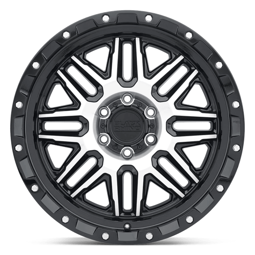 Black Rhino ALAMO Gloss Black W/ Mach Face 18x9 +6 8x180mm 125.1mm - Wheelwiz