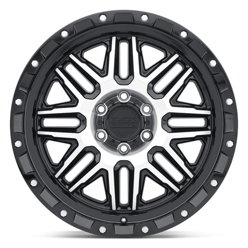 Black Rhino ALAMO Gloss Black W/ Machined Face &amp; Stainless Bolts 17x9 +12 6x139.7mm 112.1mm - WheelWiz
