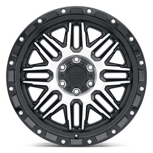 Black Rhino ALAMO Gloss Black W/ Machined Face &amp; Stainless Bolts 17x9 +6 8x165.1mm 122.4mm - Wheelwiz