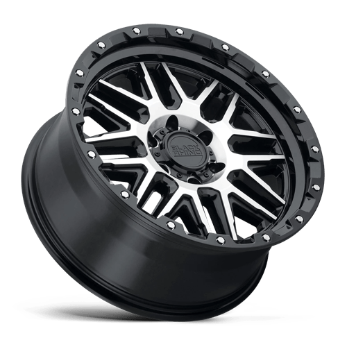 Black Rhino ALAMO Gloss Black W/ Mach Face 18x9 +12 6x120mm 67.1mm - Wheelwiz