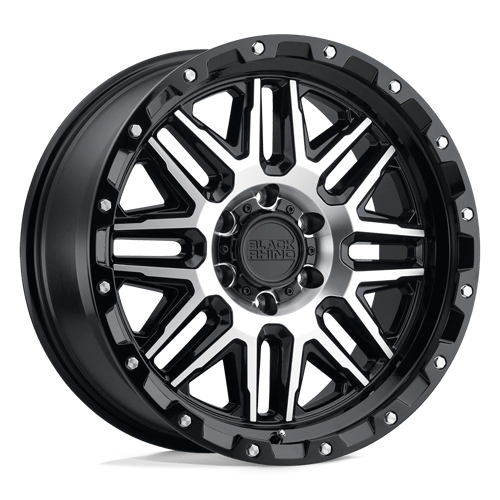 Black Rhino ALAMO Gloss Black W/ Mach Face 20x9 -18 5x127mm 71.5mm - Wheelwiz