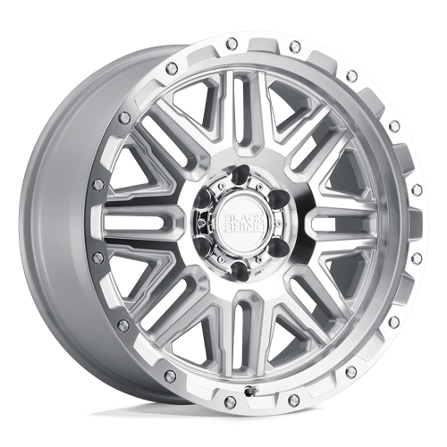 Black Rhino ALAMO Silver W/ Mirror Face Ss Bolts 17x9 +12 6x139.7mm 112.1mm - Wheelwiz