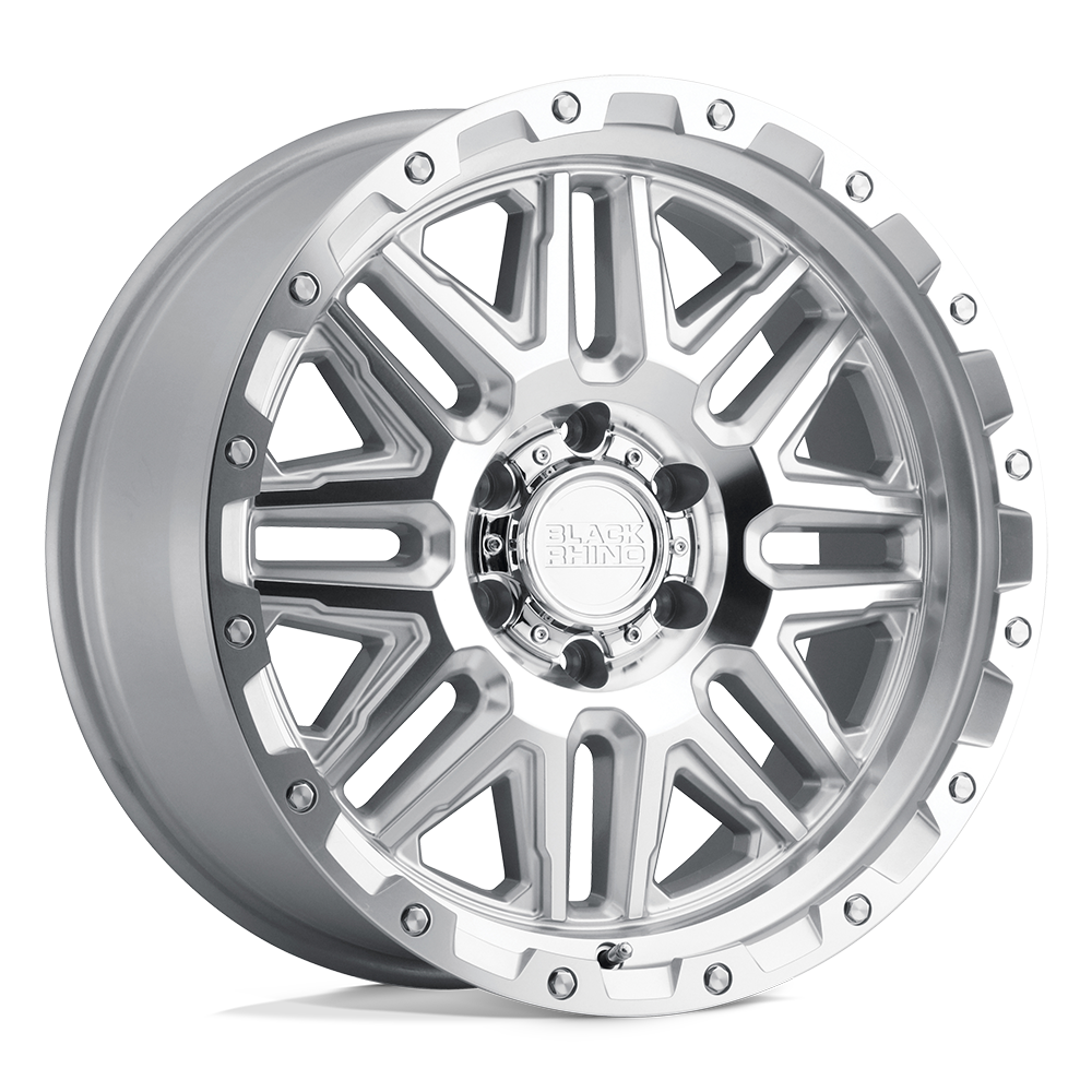 Black Rhino ALAMO Silver W/ Mirror Face & Stainless Bolts 18x9 +12 6x139.7mm 112.1mm - WheelWiz