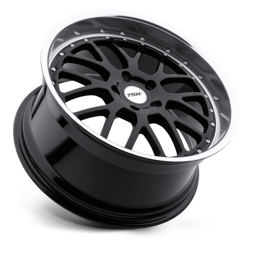 TSW VALENCIA Gloss Black W/ Mirror Cut Lip 18x9.5 +20 5x120mm 76.1mm - Wheelwiz