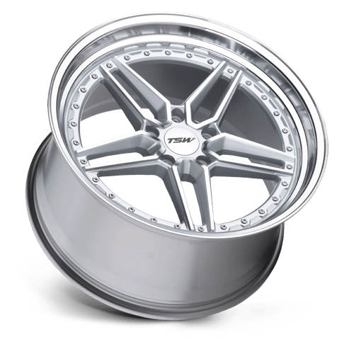 TSW ASCARI Silver W/mirror Cut Face & Lip 20x10.5 +25 5x120mm 76.1mm