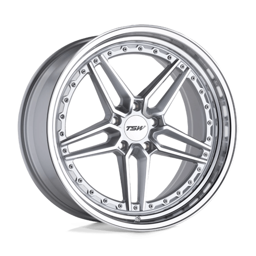 TSW ASCARI Silver W/ Mirror Cut Face & Lip 20x9 +20 5x112mm 66.6mm - WheelWiz