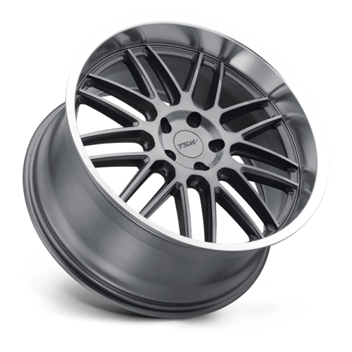 TSW AVALON Gunmetal W/ Brushed Gunmetal Face &amp; Machined Lip 18x8.5 +40 5x114.3mm 76.1mm - WheelWiz