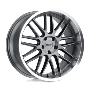 TSW AVALON Gunmetal W/ Brushed Gunmetal Face & Machined Lip 20x10 +25 5x114.3mm 76.1mm - WheelWiz