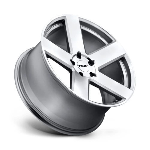 TSW BRISTOL Silver W/ Mirror Cut Face 19x8.5 +40 5x114.3mm 76.1mm - Wheelwiz