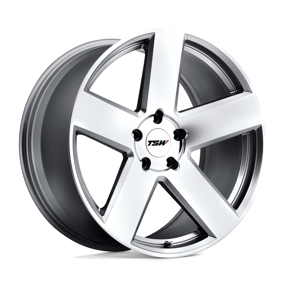 TSW BRISTOL Silver W/ Mirror-cut Face 19x8.5 +32 5x112mm 72.1mm - WheelWiz