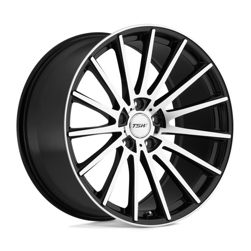 TSW CHICANE Gloss Black W/ Mirror Face 20x10 +25 5x112mm 72.1mm - WheelWiz