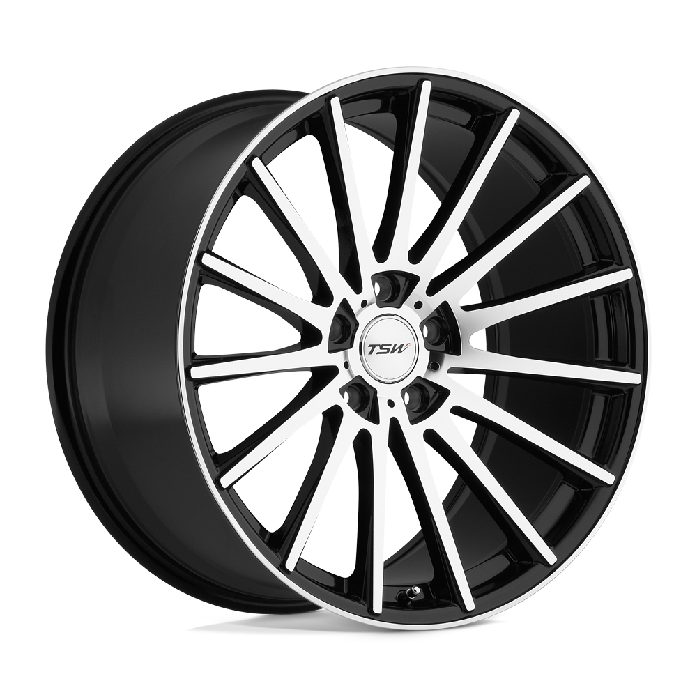TSW CHICANE Gloss Black W/ Mirror Face 18x8.5 +40 5x120mm 76.1mm - WheelWiz