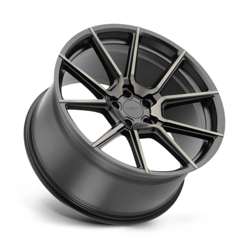 TSW CHRONO Matte Black W/ Machine Face &amp; Dark Tint 21x9 +25 5x112mm 66.6mm - WheelWiz