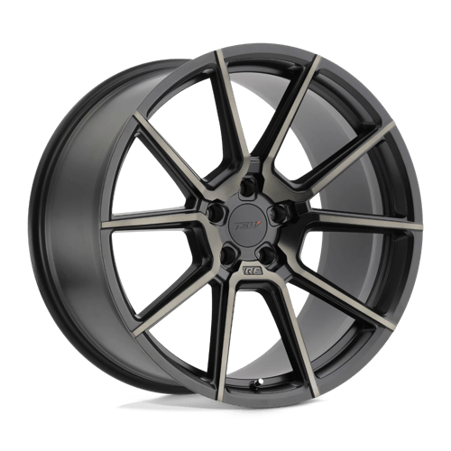 TSW CHRONO Matte Black W/ Machine Face &amp; Dark Tint 18x8.5 +20 5x114.3mm 76.1mm - WheelWiz