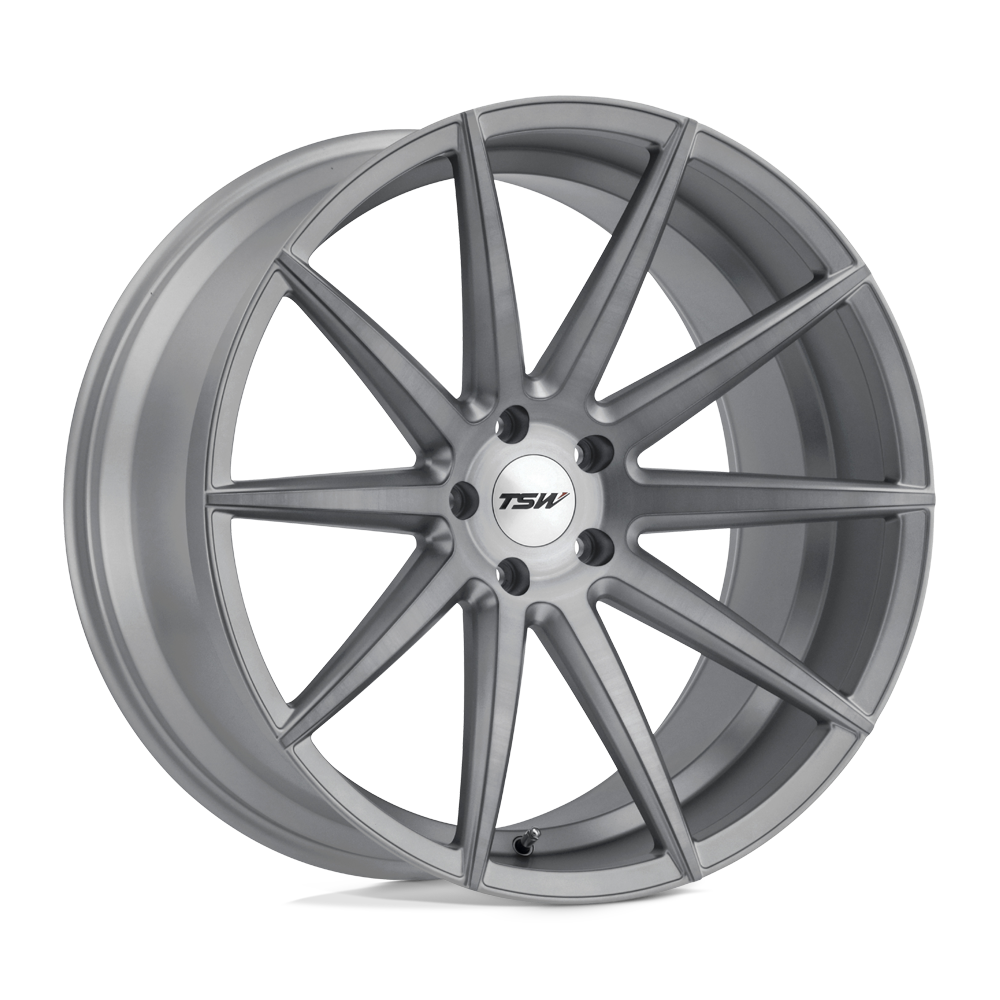 TSW CLYPSE Titanium W/ Matte Brushed Face 20x8.5 +20 5x112mm 66.6mm - WheelWiz