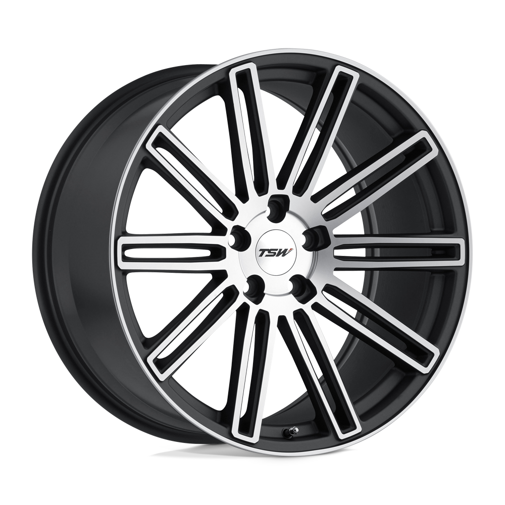 TSW CROWTHORNE Matte Gunmetal W/ Matte Machine Face 18x8.5 +30 5x114.3mm 76.1mm - WheelWiz