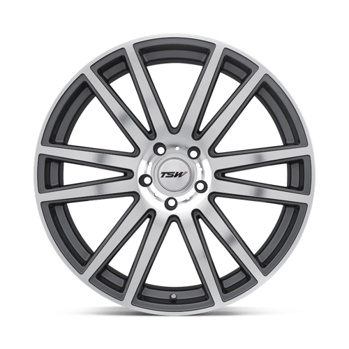 TSW GATSBY Gunmetal W/ Mirror-cut Face 22x10 +35 5x130mm 84.1mm - WheelWiz