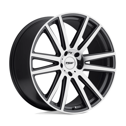TSW GATSBY Gunmetal W/ Mirror Cut Face 22x10 +44 5x112mm 66.6mm - Wheelwiz