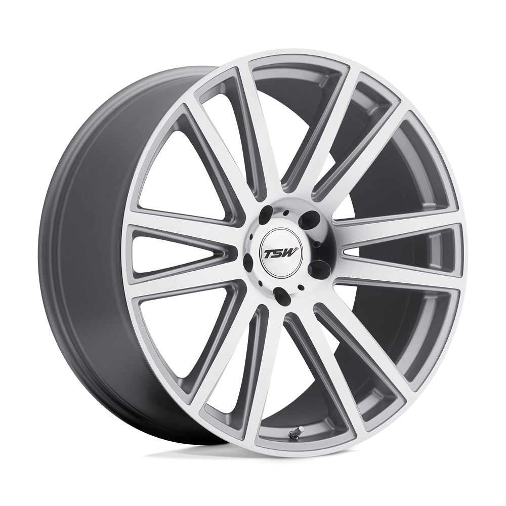 TSW GATSBY Silver W/ Mirror-cut Face 22x9 +35 5x120mm 76.1mm - WheelWiz