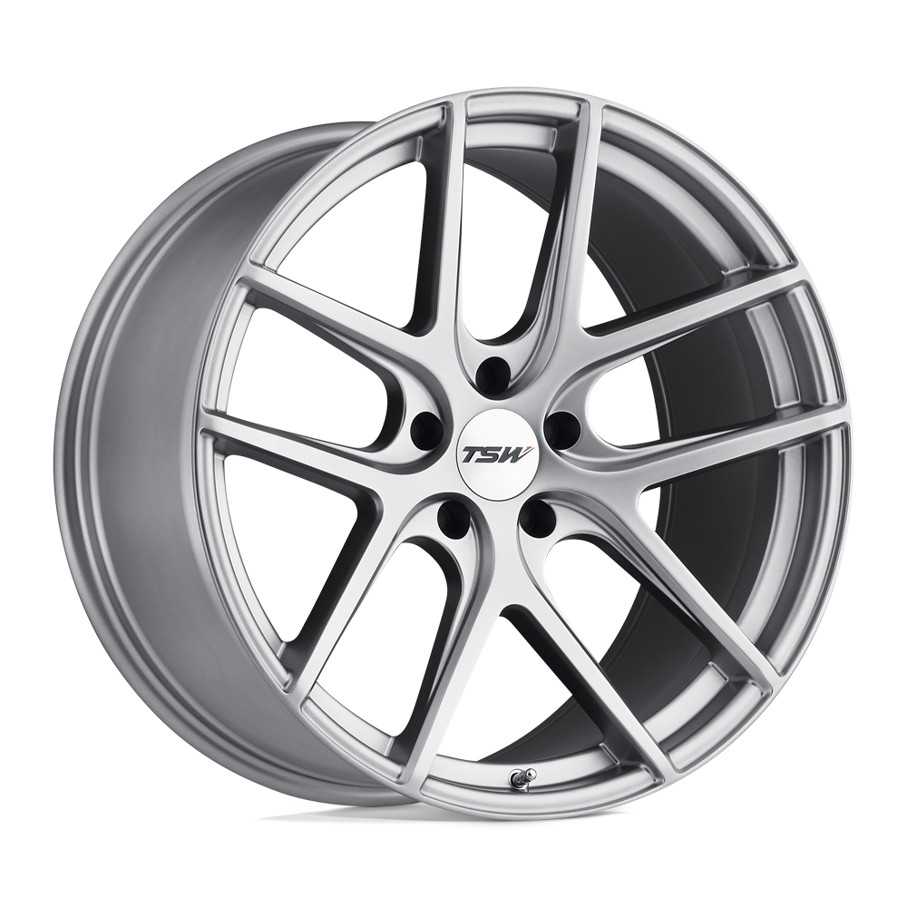 TSW GENEVA Matte Titanium Silver 20x10 +25 5x112mm 72.1mm - WheelWiz