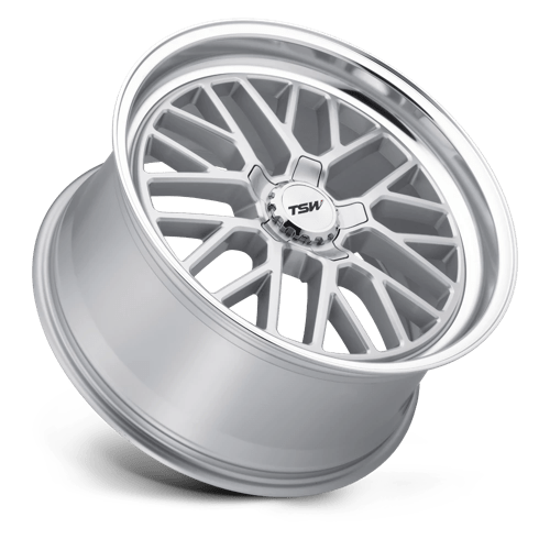TSW HOCKENHEIM S Silver W/ Mirror Cut Lip 20x8.5 +40 5x114.3mm 76.1mm - WheelWiz