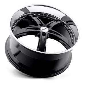 TSW JARAMA Gloss Black W/ Mirror Cut Lip 18x8 +45 5x112mm 72.1mm - Wheelwiz