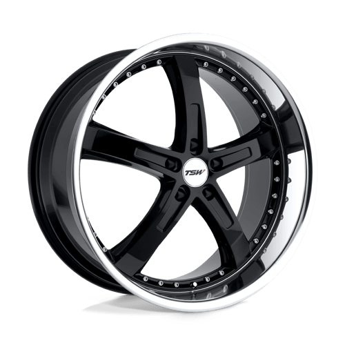 TSW JARAMA Gloss Black W/ Mirror Cut Lip 18x8 +20 5x114.3mm 76.1mm - WheelWiz
