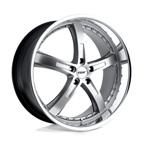 TSW JARAMA Hyper Silver W/ Mirror Cut Lip 18x9.5 +45 5x120mm 76.1mm - Wheelwiz