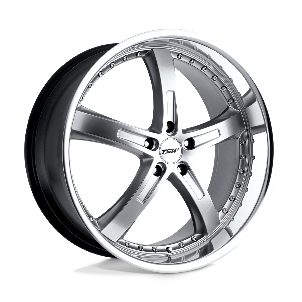 TSW JARAMA Hyper Silver W/ Mirror Cut Lip 19x8 +20 5x114.3mm 76.1mm - WheelWiz