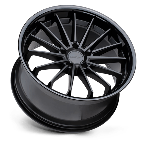 TSW MARINA Matte Black W/ Gloss Black Lip 20x10 +40 5x112mm 66.6mm - Wheelwiz