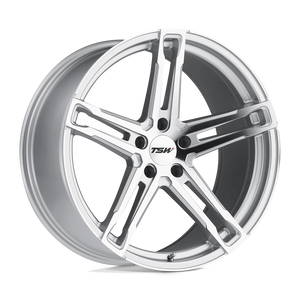 TSW MECHANICA Silver W/ Mirror Cut Face 20x8.5 +20 5x112mm 72.1mm - WheelWiz