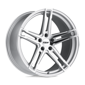 TSW MECHANICA Silver W/ Mirror Cut Face 17x8 +35 5x120mm 76.1mm - WheelWiz