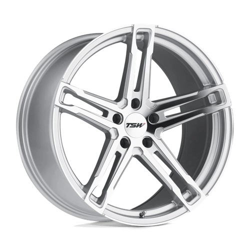 TSW MECHANICA Silver W/ Mirror Cut Face 20x8.5 +20 5x112mm 72.1mm - WheelWiz