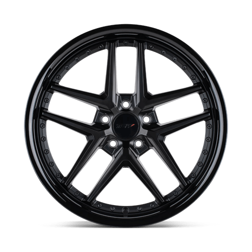 TSW PREMIO Matte Black W/ Gloss Black Lip 20x8.5 +40 5x114.3mm 76.1mm - Wheelwiz