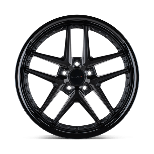 TSW PREMIO Matte Black W/ Gloss Black Lip 20x10 +25 5x114.3mm 76.1mm - Wheelwiz
