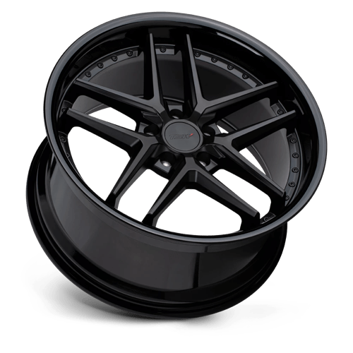 TSW PREMIO Matte Black W/ Gloss Black Lip 20x10 +40 5x112mm 66.6mm - Wheelwiz