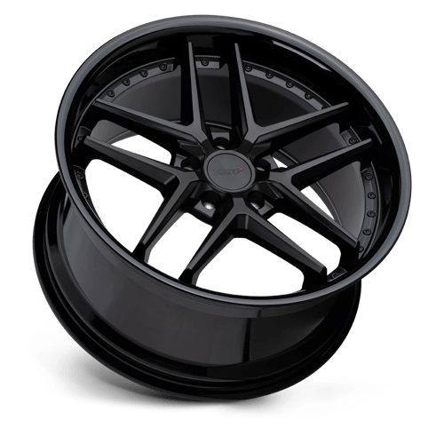 TSW PREMIO Matte Black W/ Gloss Black Lip 19x9.5 +40 5x112mm 66.6mm - Wheelwiz