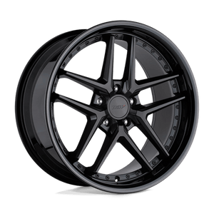 TSW PREMIO Matte Black W/ Gloss Black Lip 20x8.5 +40 5x114.3mm 76.1mm - Wheelwiz