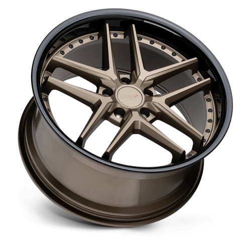 TSW PREMIO Matte Bronze W/ Gloss Black Lip 20x10 +25 5x114.3mm 76.1mm - WheelWiz